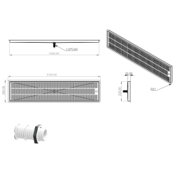 Spildbakke SS 100x22 med AFLB INDBYG