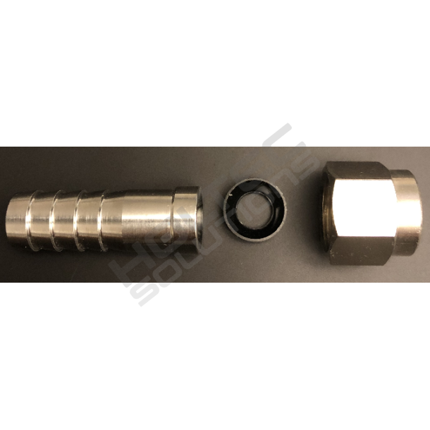 Nipple 13mm - omlber 5/8-18 UNF - pakning sort