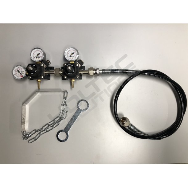 Co2 Station 2x4 bar - Hjtrykslange, Flaskeholder, Ngle