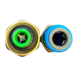 Lynkobling Gas 3/8 x 1/2 omlber med kontraventil