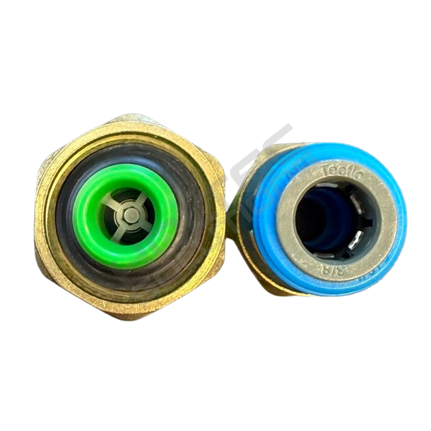 Lynkobling Gas 3/8 x 1/2 omlber med kontraventil