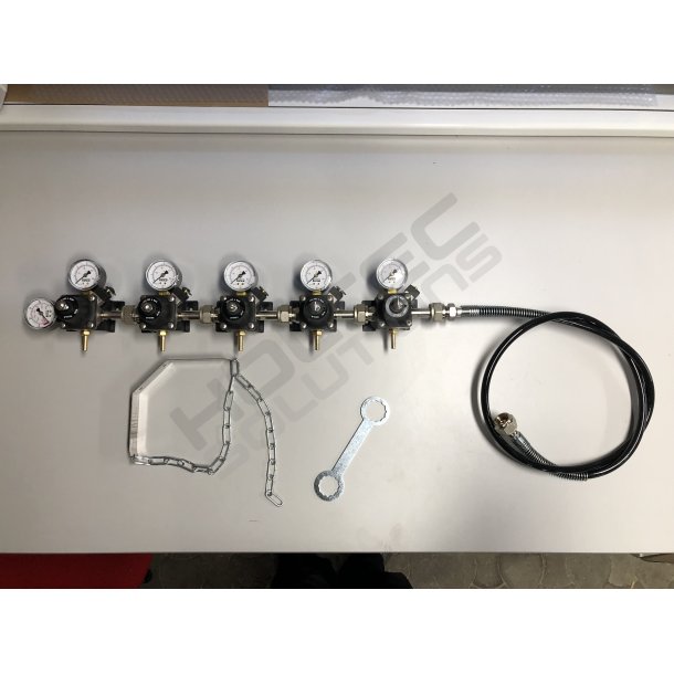 Co2 Station 5x4 bar - Hjtrykslange, Flaskeholder, Ngle