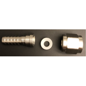 Nipple 7mm - omlber 7/16-20 UNF - pakning hvid