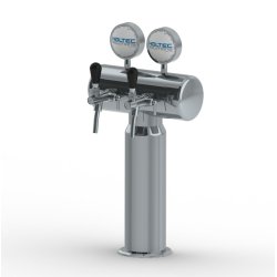 Bottleneck trn til 2 Haner Rustfrit/Poleret/Frogeye inkl. LED Lys