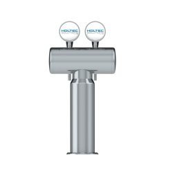 Bottleneck trn til 2 Haner Rustfrit/Poleret/Frogeye inkl. LED Lys