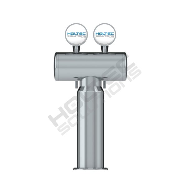 Bottleneck trn til 2 Haner Rustfrit/Poleret/Frogeye inkl. LED Lys