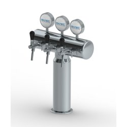 Bottleneck trn til 3 Haner Rustfrit/Poleret/Frogeye inkl. LED Lys