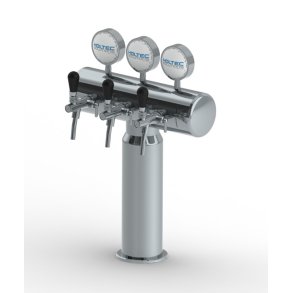 Bottleneck trn til 3 Haner Rustfrit/Poleret/Frogeye inkl. LED Lys