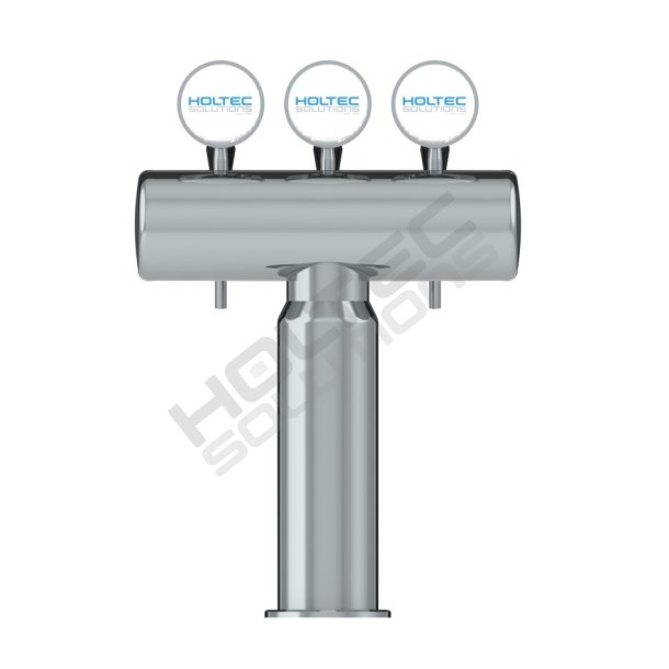 Bottleneck trn til 3 Haner Rustfrit/Poleret/Frogeye inkl. LED Lys