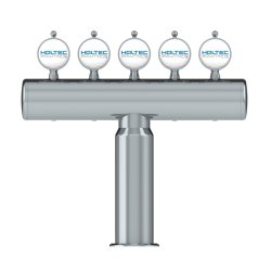 Bottleneck trn til 5 Haner Rustfrit/Poleret/Frogeye inkl. LED Lys