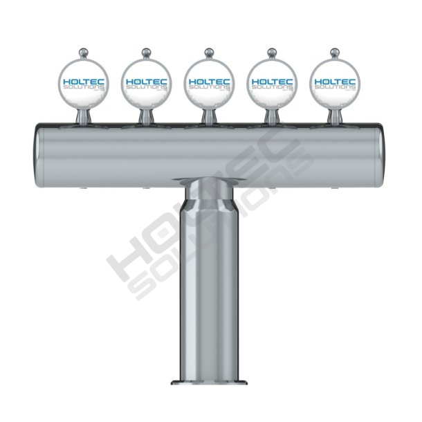 Bottleneck trn til 5 Haner Rustfrit/Poleret/Frogeye inkl. LED Lys