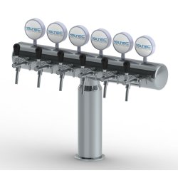 Bottleneck trn til 6 Haner Rustfrit/Poleret/Frogeye inkl. LED Lys