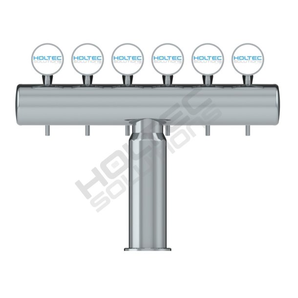 Bottleneck trn til 6 Haner Rustfrit/Poleret/Frogeye inkl. LED Lys
