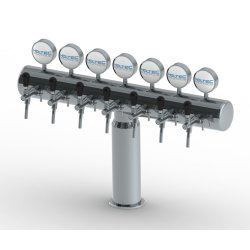 Bottleneck trn til 7 Haner Rustfrit/Poleret/Frogeye inkl. LED Lys