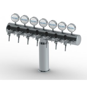 Bottleneck trn til 7 Haner Rustfrit/Poleret/Frogeye inkl. LED Lys