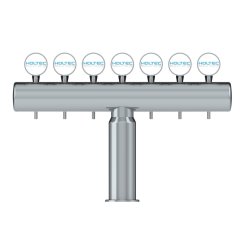 Bottleneck trn til 7 Haner Rustfrit/Poleret/Frogeye inkl. LED Lys