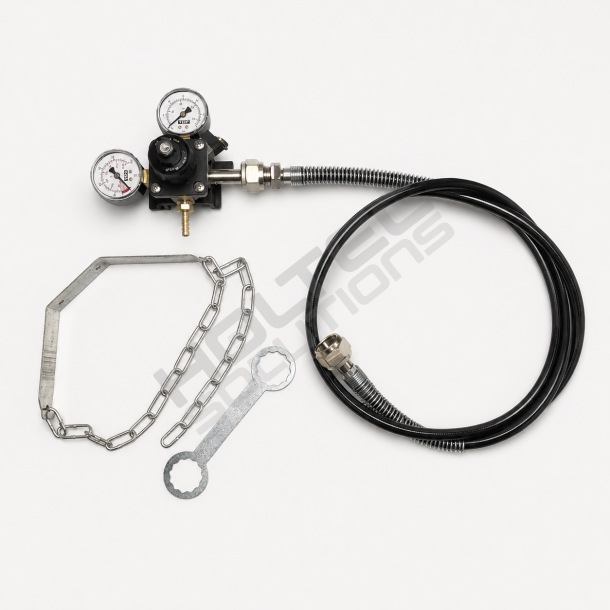 Co2 Station 1x4 bar - H�jtrykslange, Flaskeholder, N�gle
