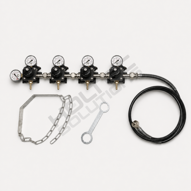 Co2 Station 4x4 bar - H�jtrykslange, Flaskeholder, N�gle