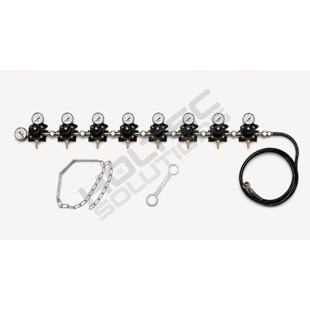 Co2 Station 8x4 bar - H�jtrykslange, Flaskeholder, N�gle