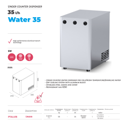 Water 35 drikkevandskler - gulvmodel med koldt vand &amp; brus