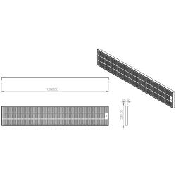 Spildbakke SS 120x22 BORD