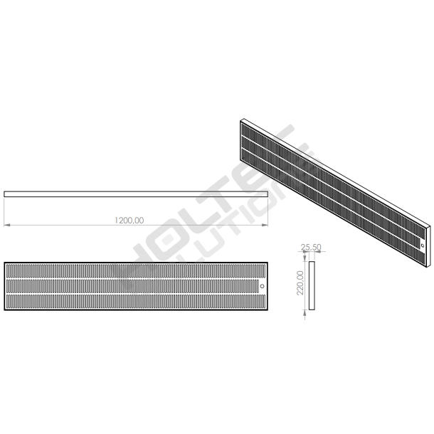 Spildbakke SS 120x22 BORD