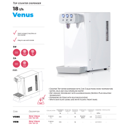 Venus drikkevandskler - koldt vand - klar til brug