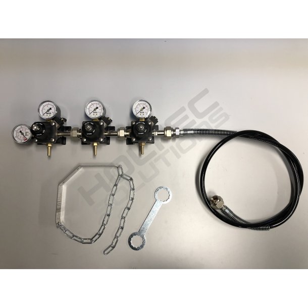 Co2 Station 3x4 bar - Hjtrykslange, Flaskeholder, Ngle
