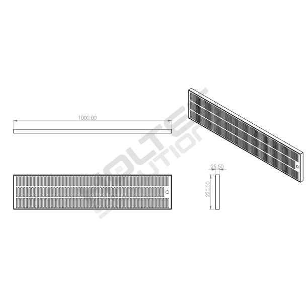 Spildbakke SS 100x22 BORD