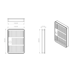 Spildbakke SS 22x15 BORD