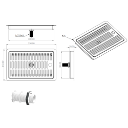 Spildbakke SS 30X18 med AFL�B INDBYG