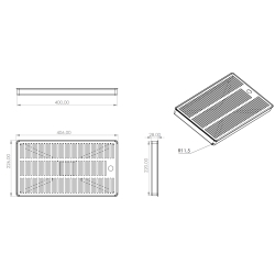 Spildbakke SS 40X22 BORD