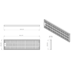 Spildbakke SS 80x22 BORD