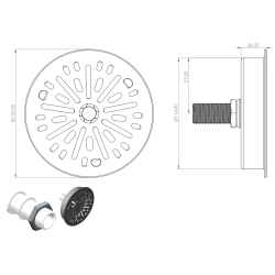 Spildbakke rund 132 med AFLB INDBYG