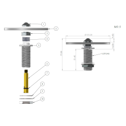 Glasspul med plastskive 108